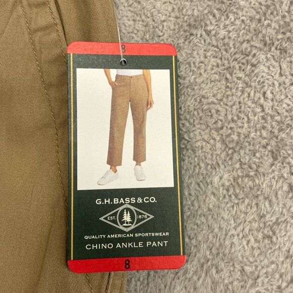 NEW G.H. Bass & Co. Women's Size 8 Chino Straight Leg Ankle Pans Brown - Picture 9 of 10